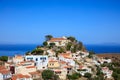 Greece, Kea island. Panoramic view of Ioulida village,