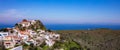 Greece, Kea island. Panoramic view of Kastro area, Ioulis Royalty Free Stock Photo