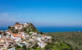 Greece, Kea island. Panoramic view of Kastro area, Ioulis Royalty Free Stock Photo