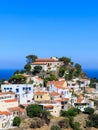 Greece, Kea Tzia island. Capital city Ioulis, blue sky background Royalty Free Stock Photo