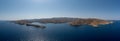 Greece, Kea Tzia island. Panoramic aerial drone view