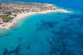 Greece, Koufonisi island, sandy beach, aerial drone view