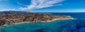 Greece, Koufonisi island, sandy beaches, aerial drone panorama Royalty Free Stock Photo