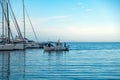 Fishing boats at Loutra village port, Kythnos island, Greece Royalty Free Stock Photo