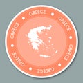 Greece label flat sticker design.