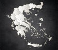 Greece map Black White separate region individual blank blackboard raster