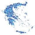 Greece Map Collage of Pixels