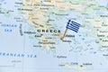 Greece map flag pin Royalty Free Stock Photo