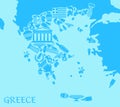 Greece map. Vector illustration Royalty Free Stock Photo