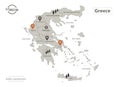 Greece map, individual regions with names, Infographics and icons