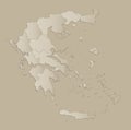 Greece map with individual states separated, infographics blank