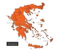 Greece map Orange separate individual