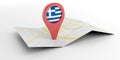 Greece map pointer on white background. 3d illustration Royalty Free Stock Photo