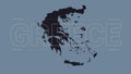 Greece map silhouette with country name and description, color vector detailed poster