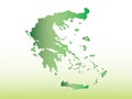 Greece map using green color with dark and light effect vector on light background