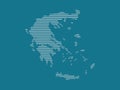 Greece map vector illustration using simple straight lines of white color on blue background Royalty Free Stock Photo