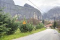 Greece. Meteora. Monastery on a rock. Road Royalty Free Stock Photo