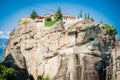 GREECE, METEORA, spectacular rock formations and Greek Orthodox