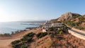 Greece, Monastery Gonia Odigitria, Chania town Crete island. Aerial drone view of Orthodox Church