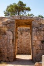 Greece, Mycenae, Ruins of the ancient city, the tomb of the lion Royalty Free Stock Photo