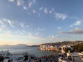 Greece Mykonos Sunset, little venice sunset Mykonos Island Greece Cyclades Royalty Free Stock Photo