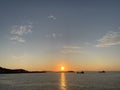 Greece Mykonos Sunset, Windmills sunset Mykonos Island Greece Cyclades Royalty Free Stock Photo