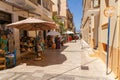 Greece, Nafplio, Old Town, Street with shops for tourists