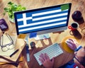 Greece National Flag Government Freedom Liberty Concept Royalty Free Stock Photo