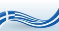 Greece National flag. Waving unusual shape. Design template for decoration of flyer and card, poster, banner and logo Royalty Free Stock Photo