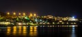 Greece Night Coast Panorama Royalty Free Stock Photo