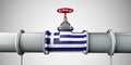 Greece oil and gas fuel pipeline. Oil industry concept. 3D Rendering