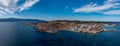 Greece, Pano Koufonisi small cyclades island, aerial drone panorama