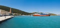 Greece, Panormitis-July 14: Panorama bay on July 14, 2014 in Panormitis, Greece