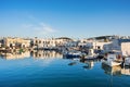 Naoussa, Greek fishing village in Paros island, Greece. Popular tourist destination in Europe Royalty Free Stock Photo