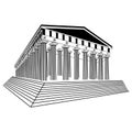 Greece Parthenon sketch vector