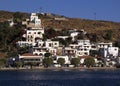 Greece, Patmos Skala from the sea Royalty Free Stock Photo