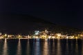 Greece, Pelion, the harbor of Agia Kiriaki at night