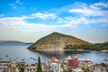 Greece,Peloponesse,Tolo town near Nafplion city. View of the sea and a small island Royalty Free Stock Photo