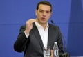 Greece Prime Minister Alexis Tsipras and Serbian Prime Minister Aleksandar Vucic holds a joint press conference