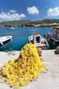 Greece. Rhodes Island. Fishing boats and ships at berth