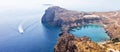 St. Paul`s Bay in the form of the heart on old Lindos town on Greek Rhodos Island Royalty Free Stock Photo