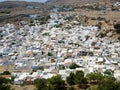 Greece Rhodes Lindos town houses Royalty Free Stock Photo
