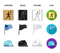 Greece, running, wine, flag .Greece set collection icons in cartoon,black,outline,flat style vector symbol stock Royalty Free Stock Photo