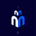 Greece, Russia icon. Touristic logo. Greece architecture sign. Church emblem.