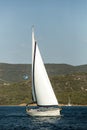 Greece sailing yacht boat at Aegean Sea. Royalty Free Stock Photo