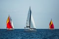 Greece sailing yacht boat at the Sea. Luxury cruise yachting. Royalty Free Stock Photo