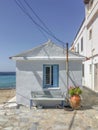 Houses near the beach in Kokkari in Samos, Greece Royalty Free Stock Photo