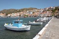 Boats in the port of Pythagoreion in Samos, Greece