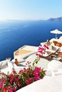 Oia town with white Cycladic houses on Greek Santorini Island Royalty Free Stock Photo