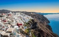 Greece, Santorini, panoramic view of Fira city. Royalty Free Stock Photo